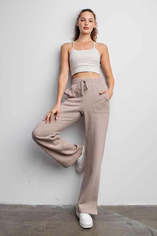 French Terry Straight Leg Pant