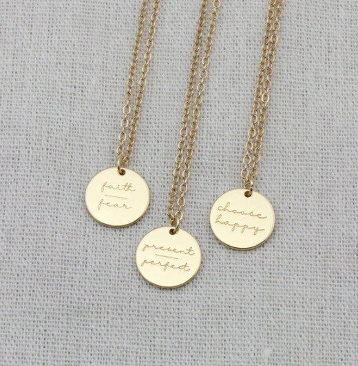 Inspirational Disc Necklace