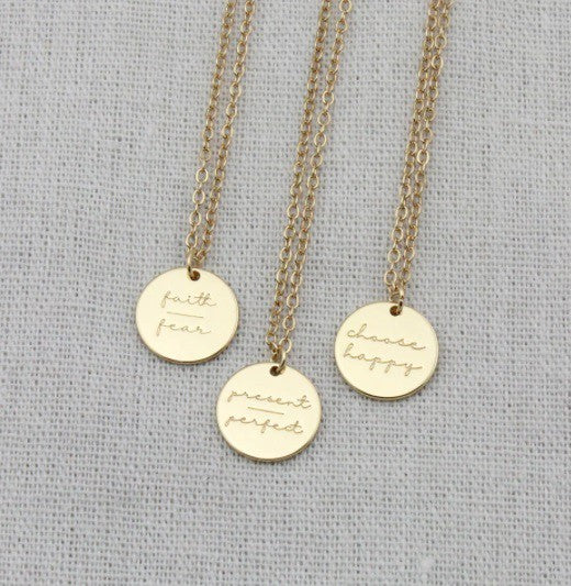 Inspirational Disc Necklace