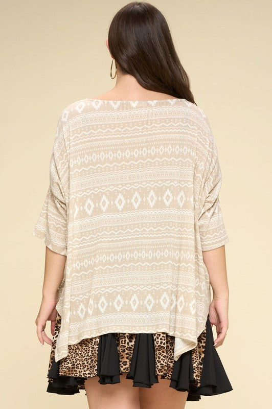 Taupe Aztec Top