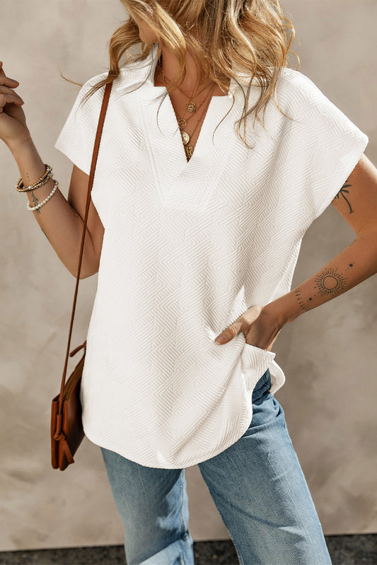 Textured Collared Top
