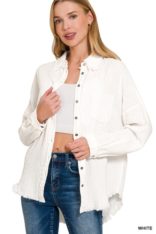 Gauze Oversized Shirt