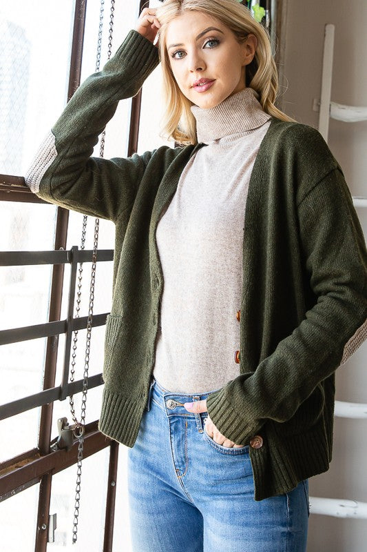 V Neck Button Cardigan - sale