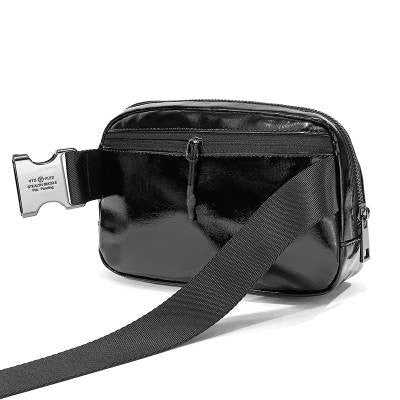 Black Leather Belt Bag