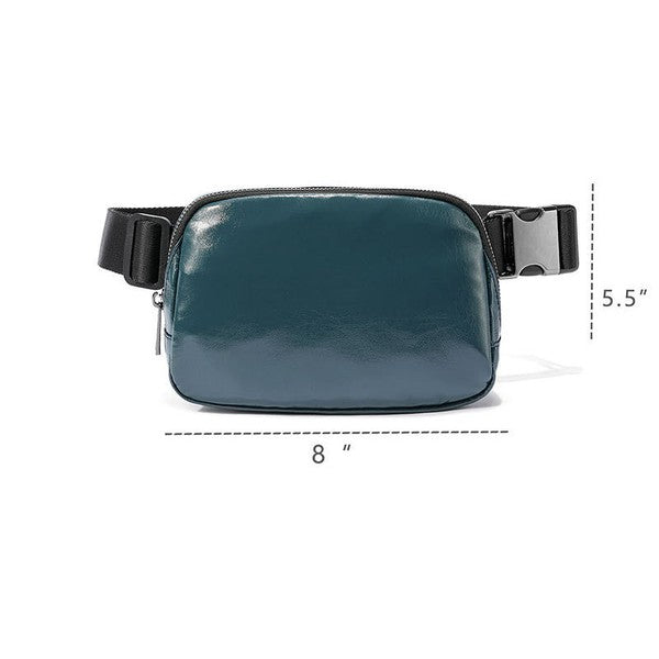 Black Leather Belt Bag
