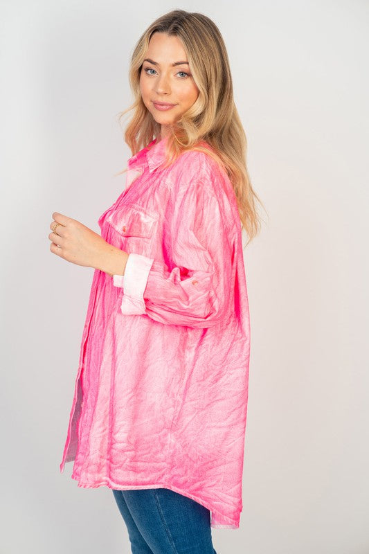 Spray Wash Button Down Shirt