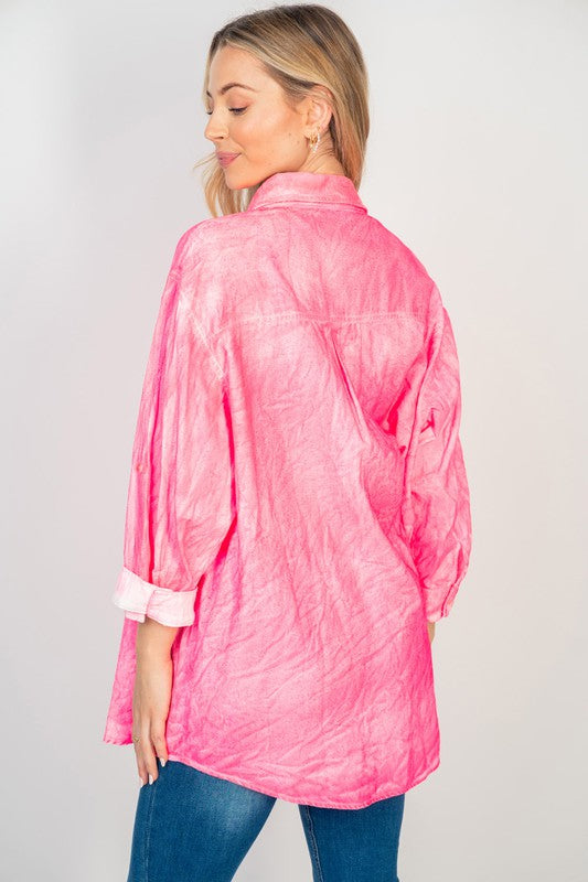 Spray Wash Button Down Shirt