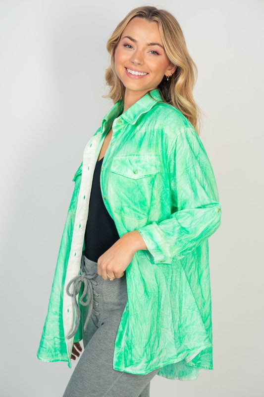 Spray Wash Button Down Shirt