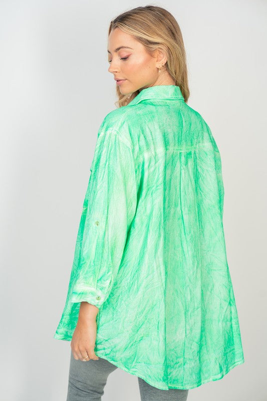 Spray Wash Button Down Shirt