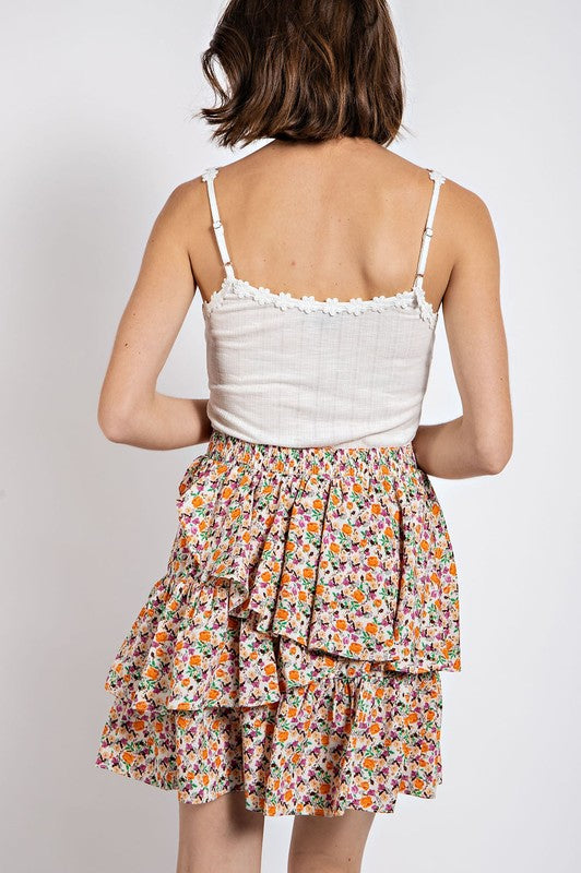 Floral Tiered Skirt - sale