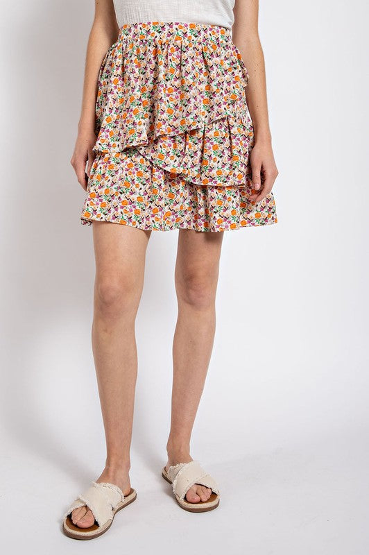 Floral Tiered Skirt - sale