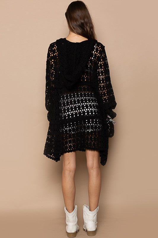 Black Open Knit Top - SALE