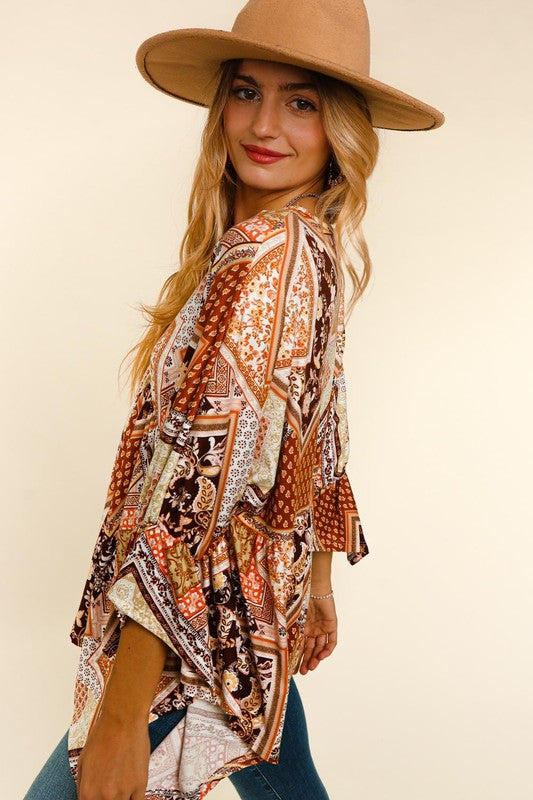 Rust Boho Babydoll Top - sale