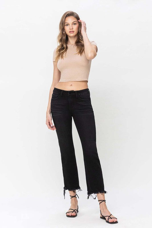 Black Crop Flare Jean - sale
