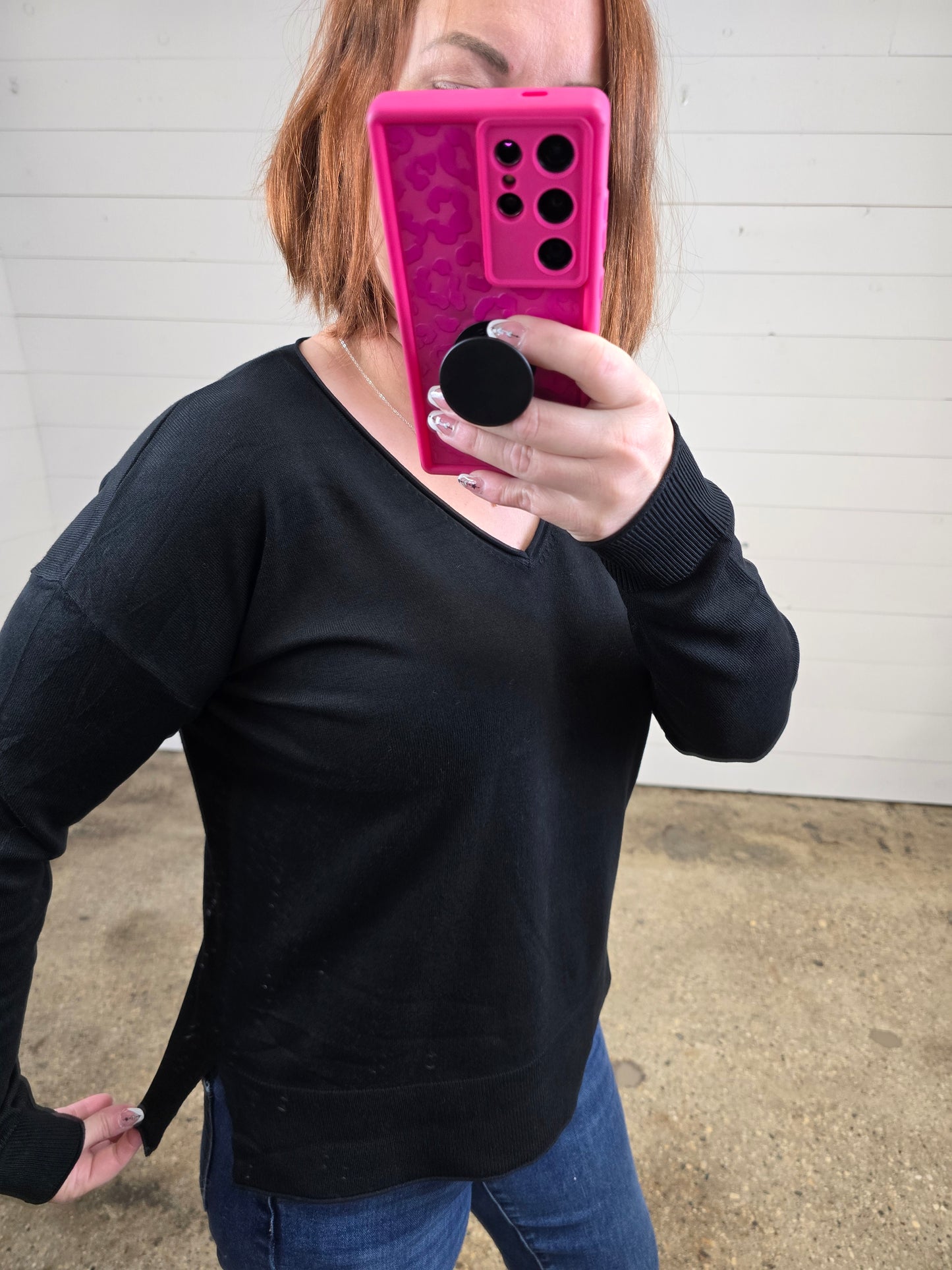 Casual V Neck Sweater - sale