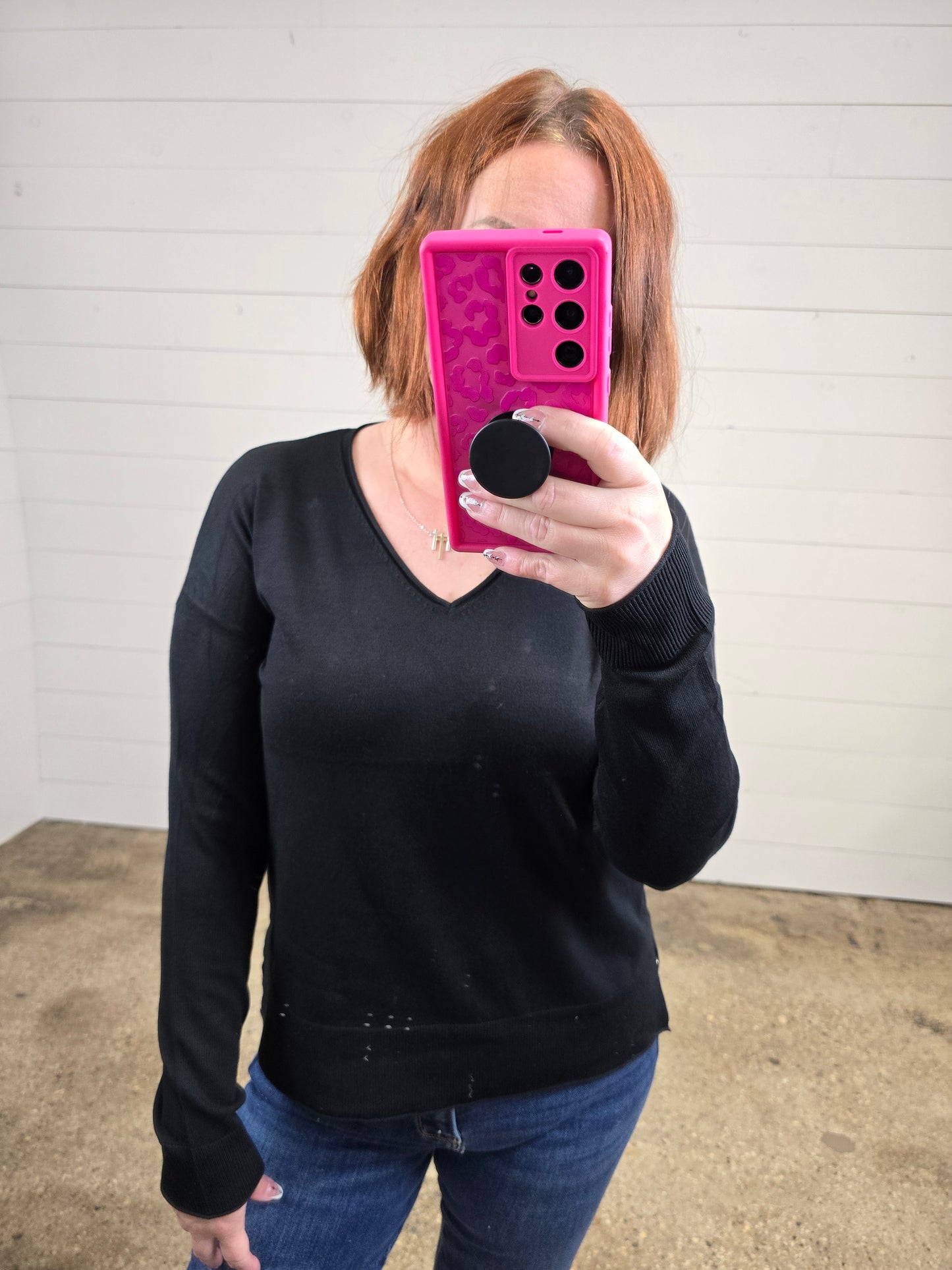 Casual V Neck Sweater - sale
