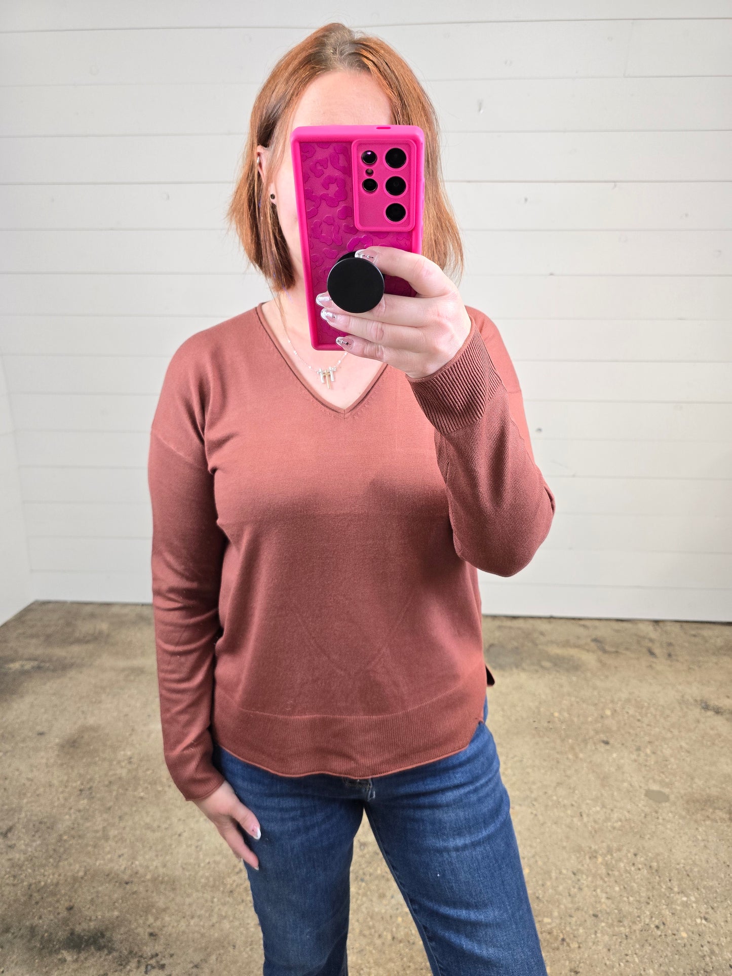 Casual V Neck Sweater - sale