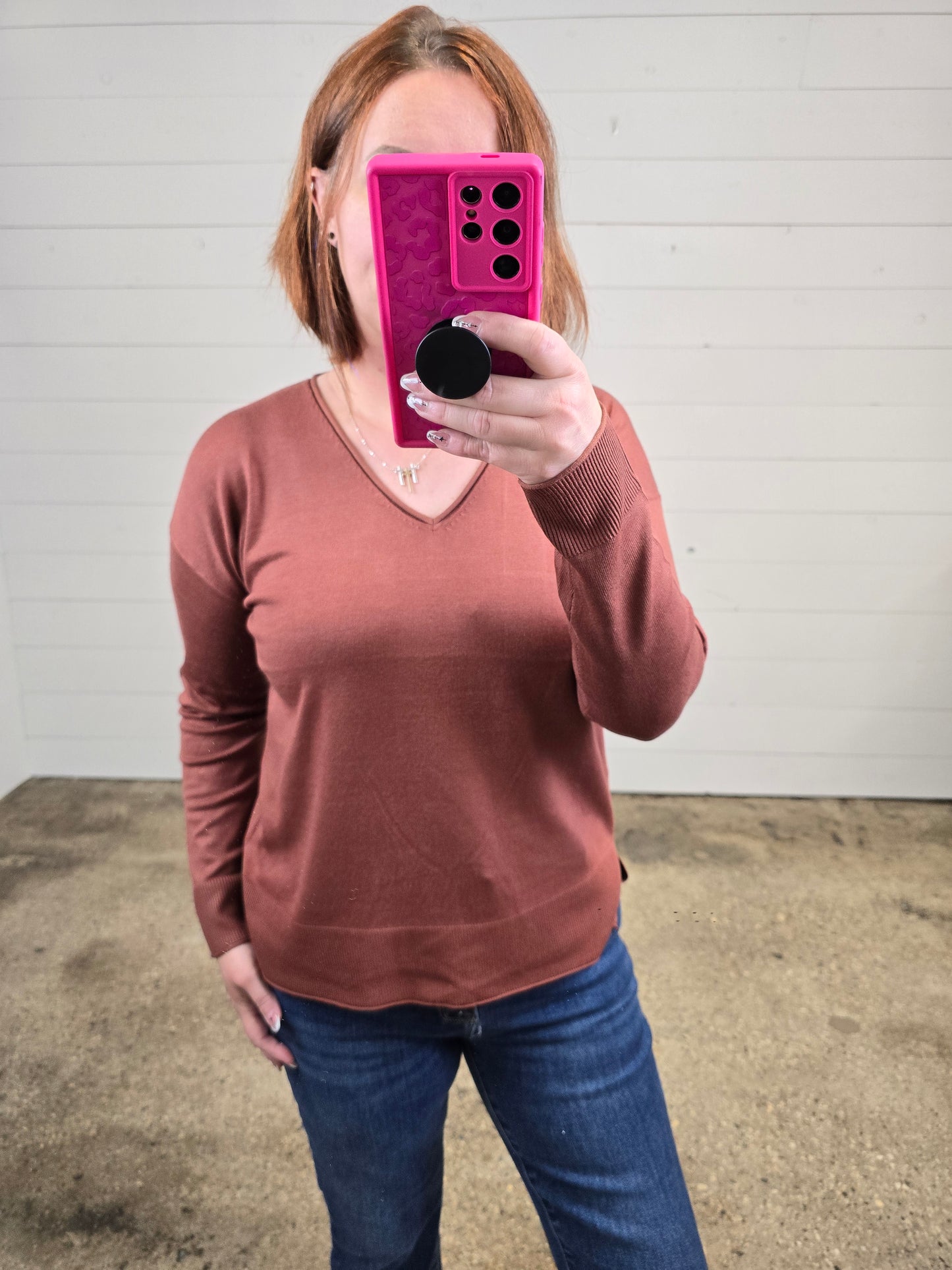 Casual V Neck Sweater - sale