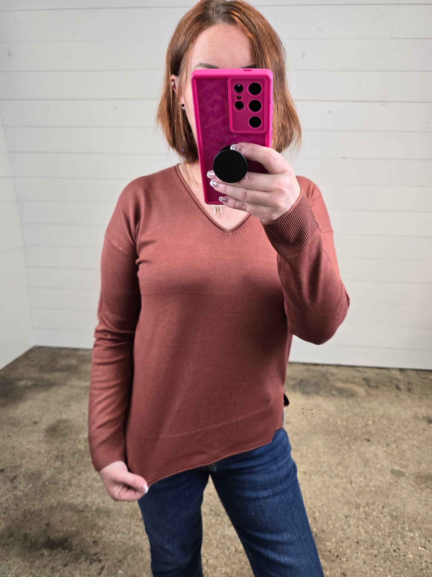 Casual V Neck Sweater - sale
