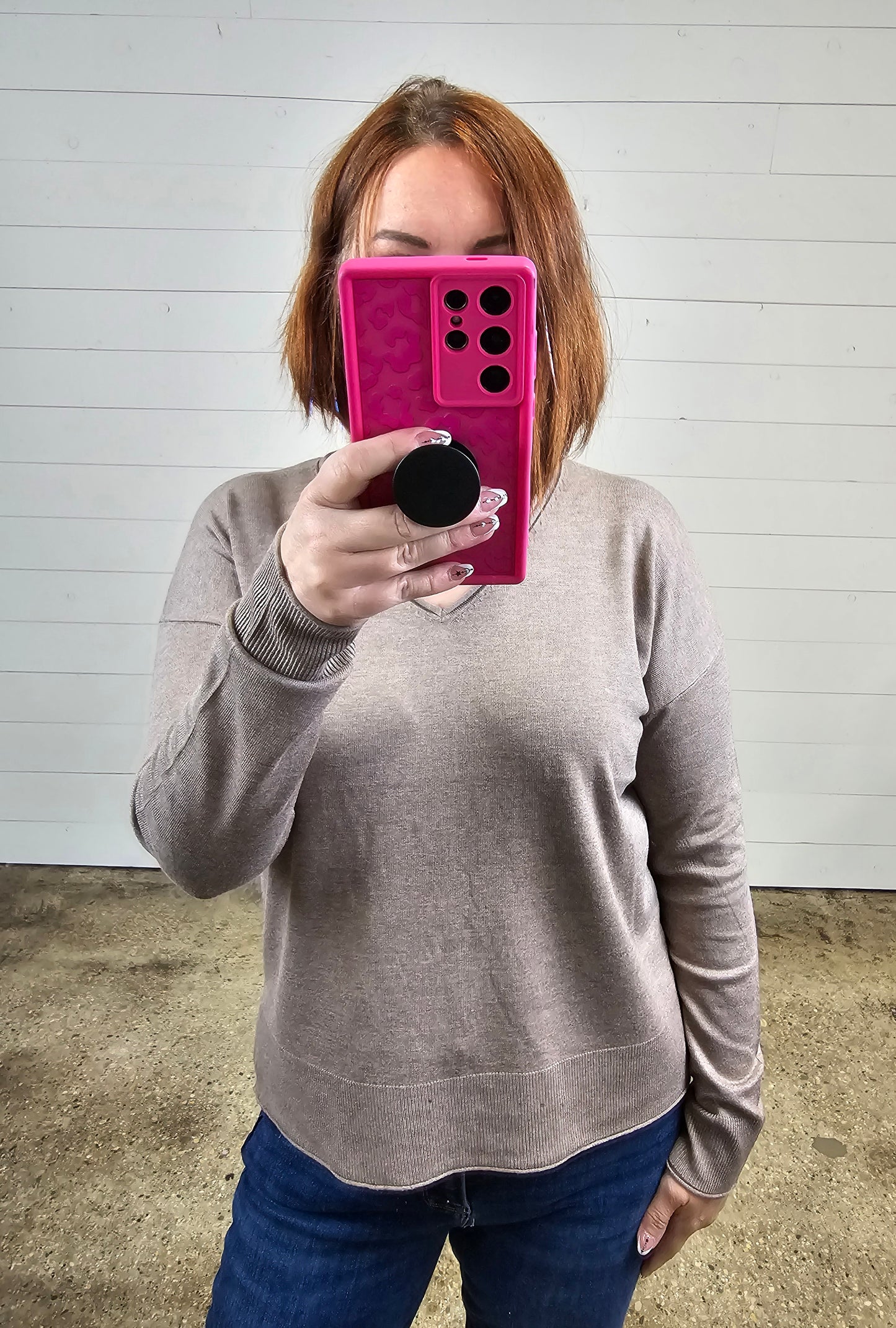 Casual V Neck Sweater - sale