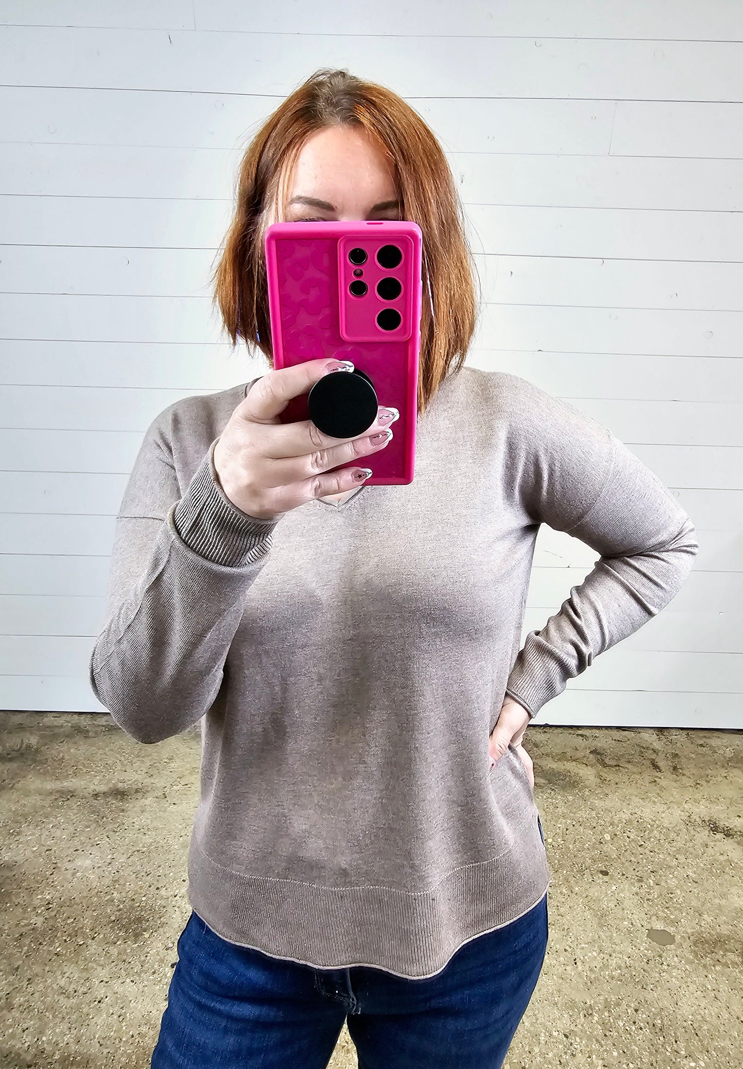 Casual V Neck Sweater - sale