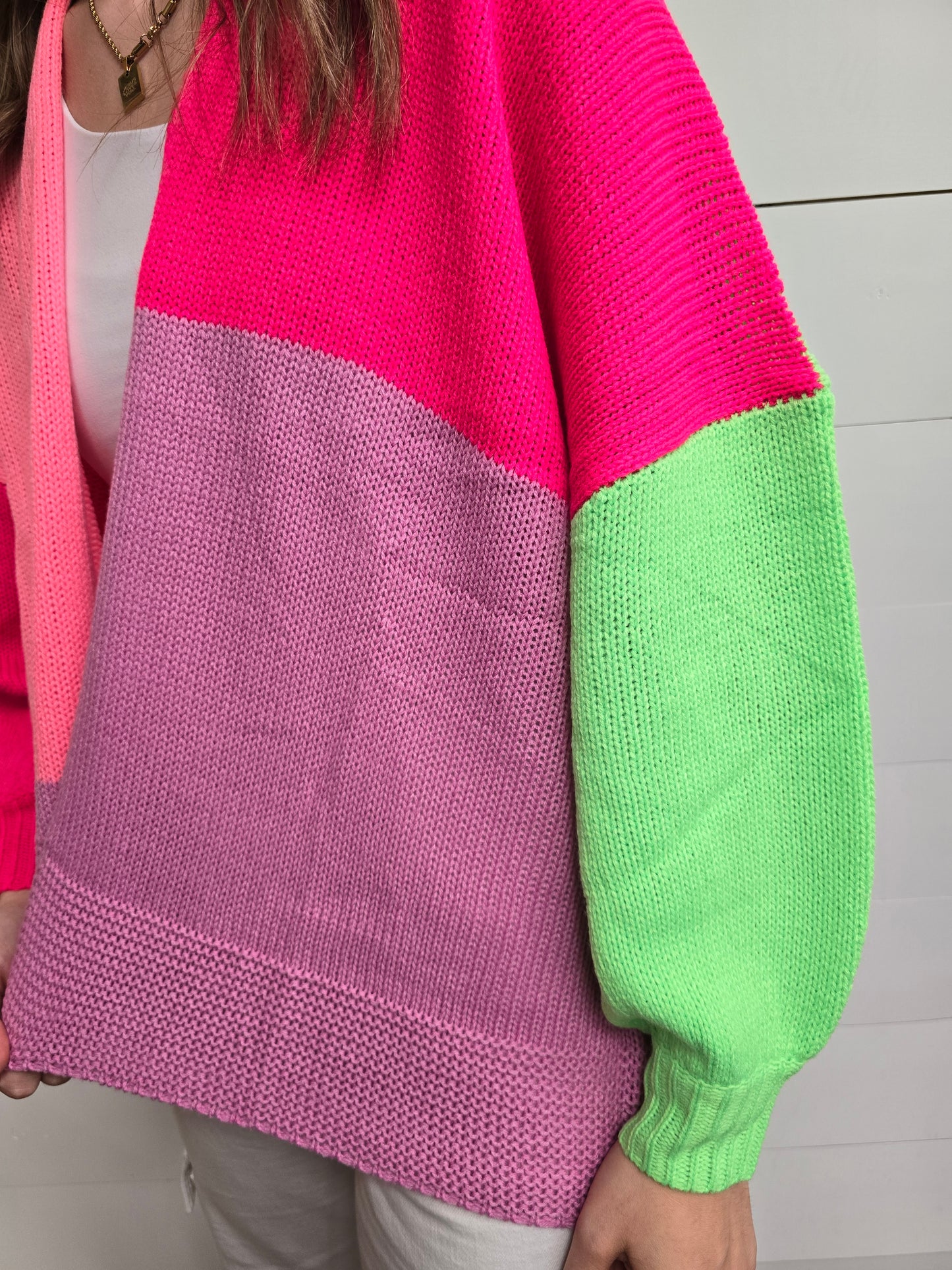 Colorful Colorblock Cardigan