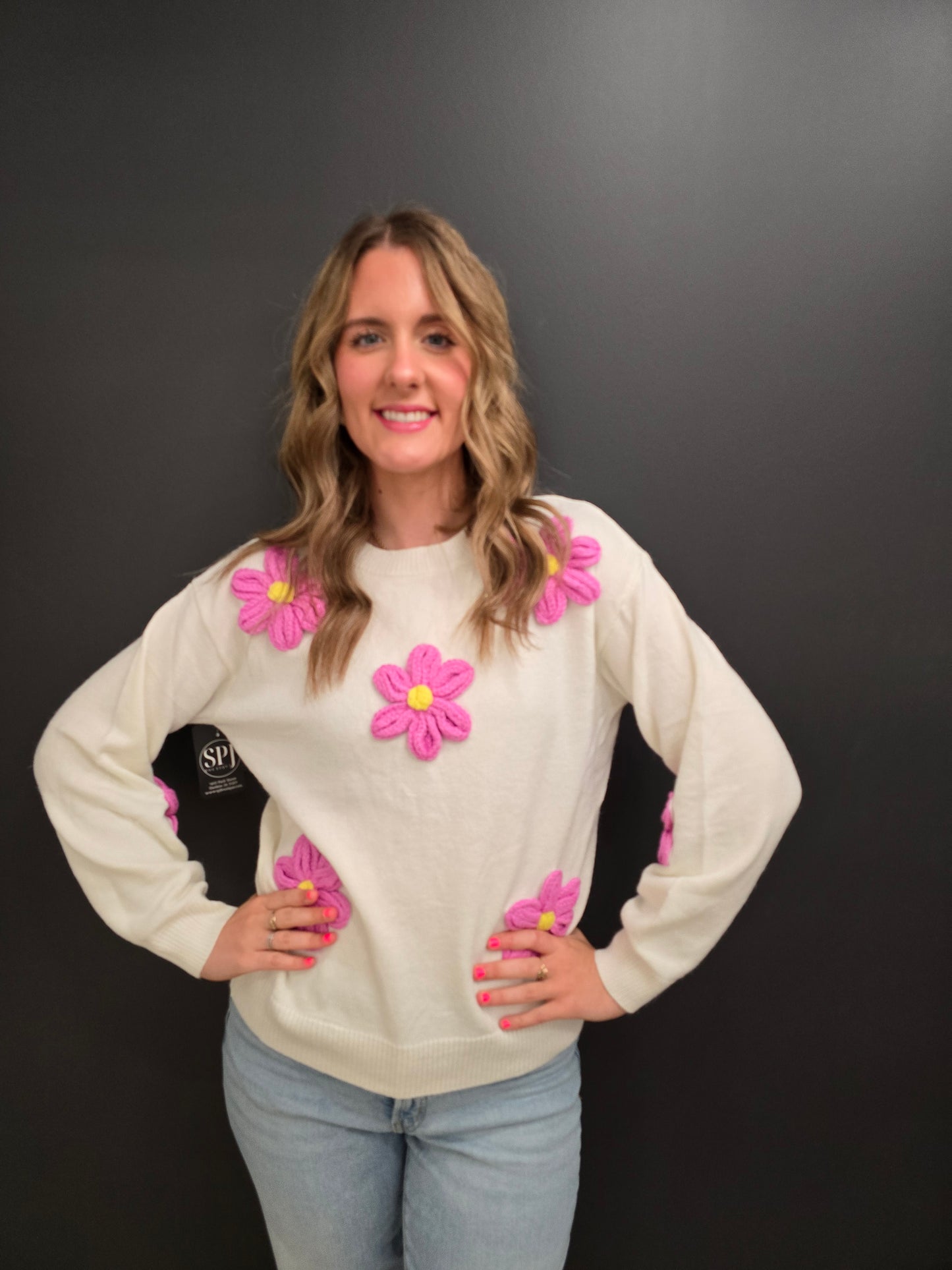 White Floral Sweater - SALE