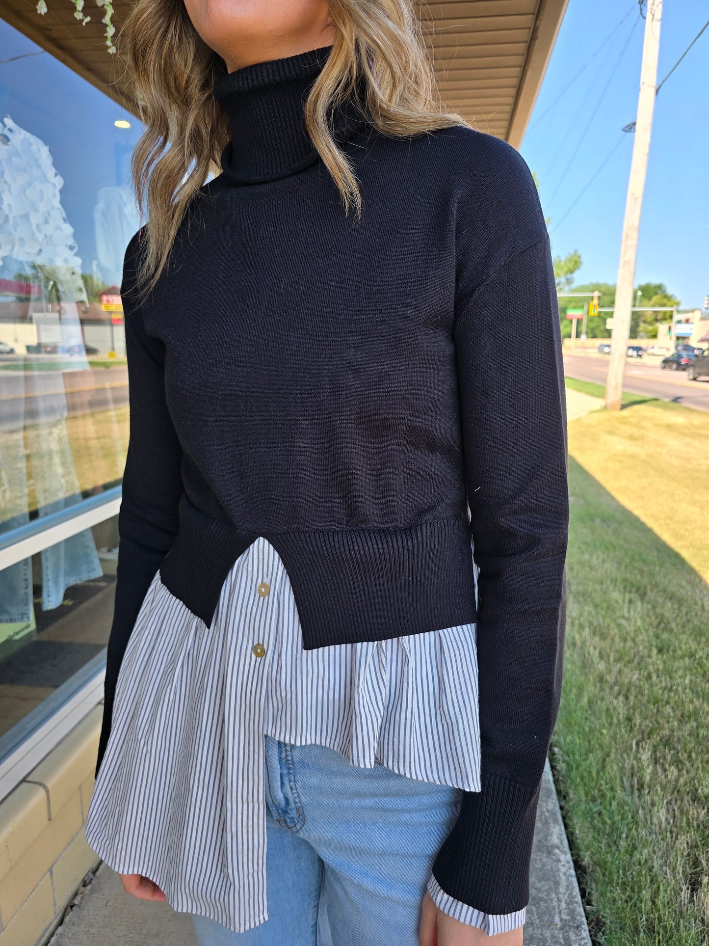 Layered Turtleneck Top - SALE