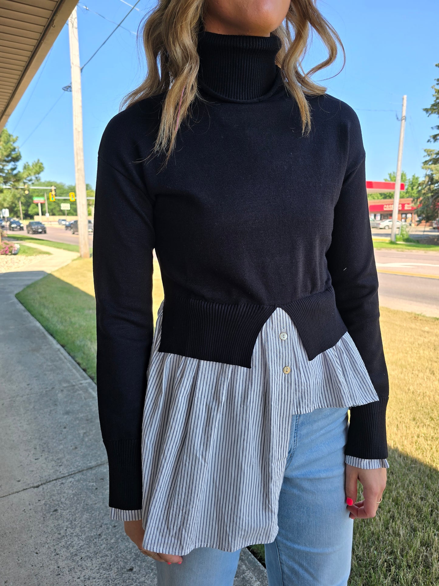 Layered Turtleneck Top - SALE