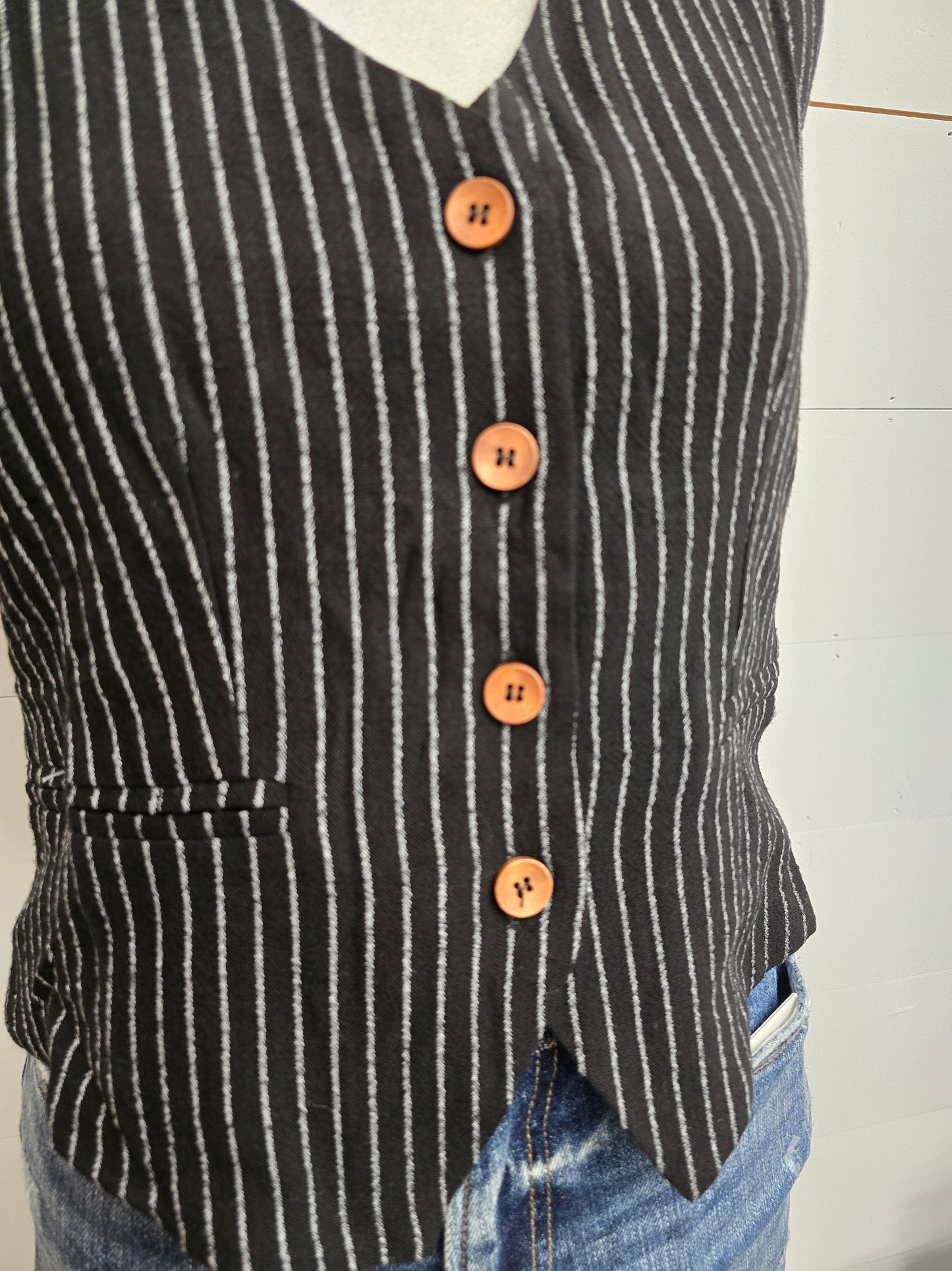 Black Striped Vest