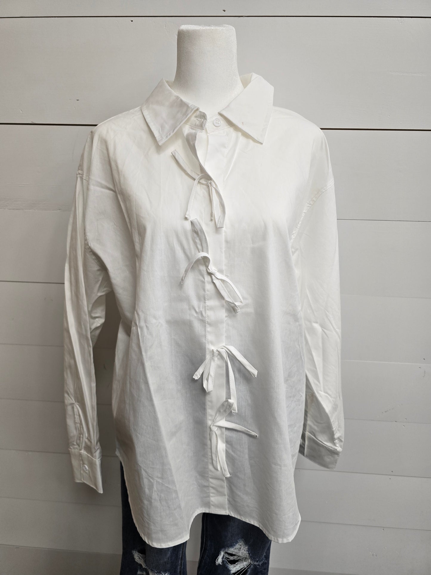 Bow White Blouse