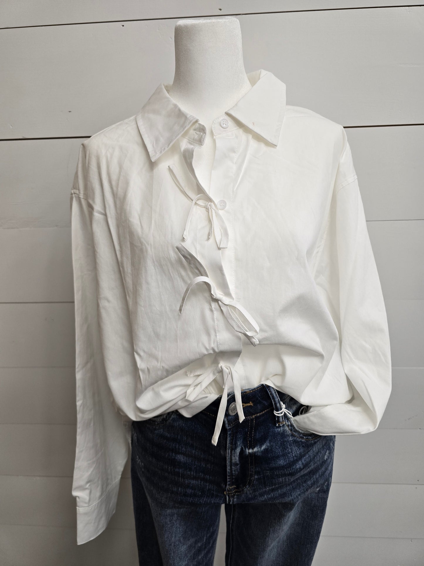 Bow White Blouse