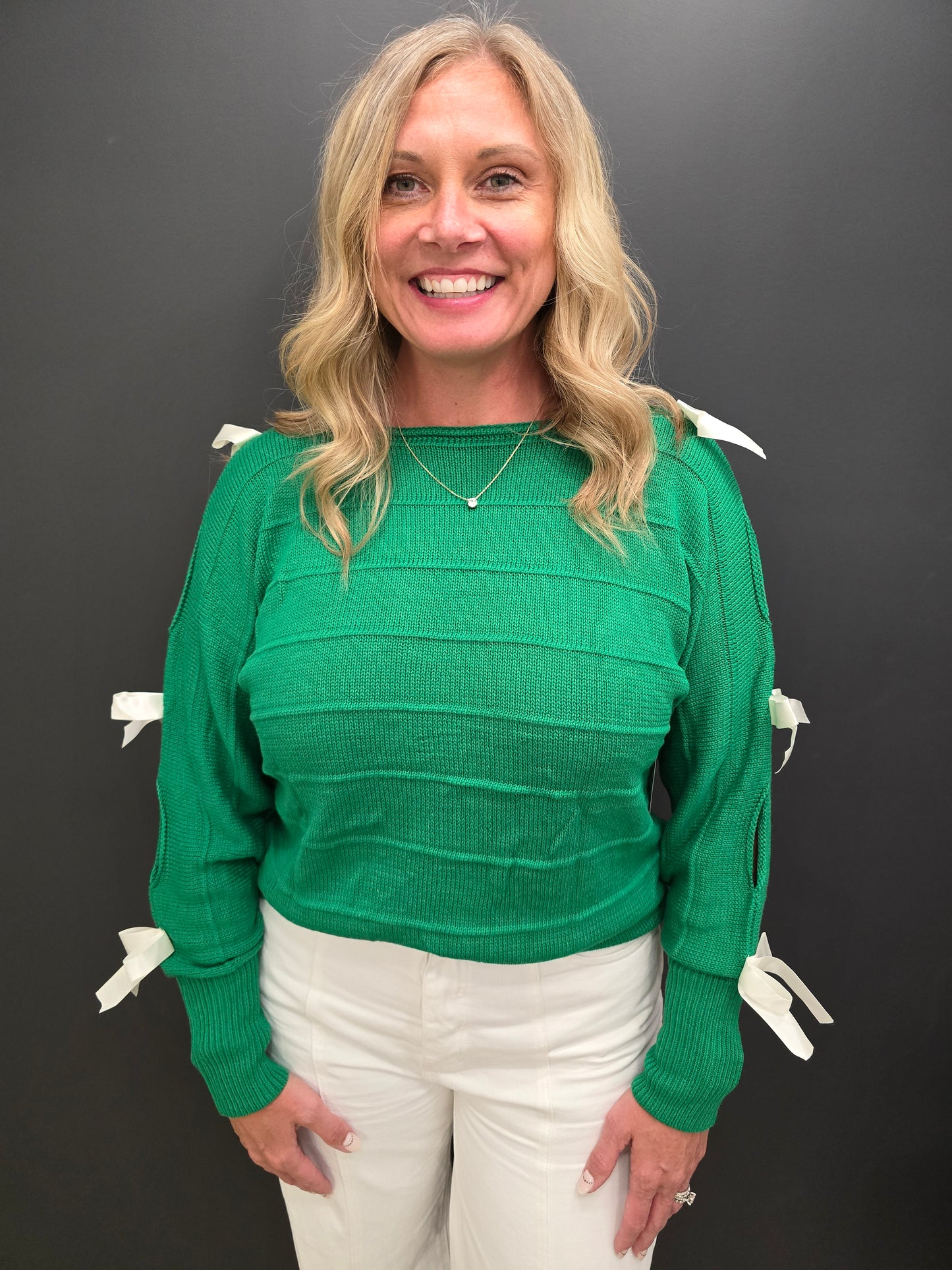 Green Bow Sweater