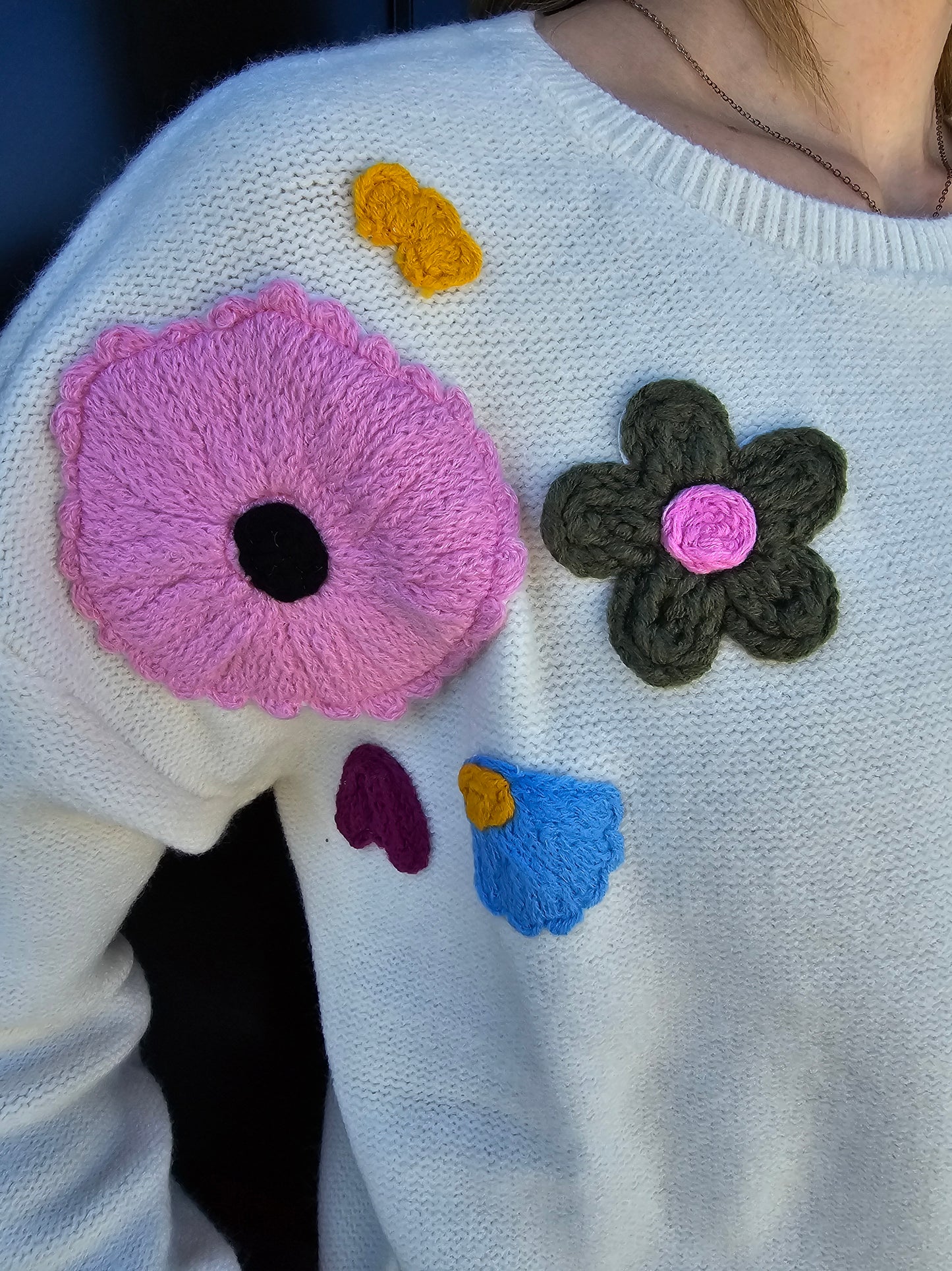 Beige Flower Sweater - SALE