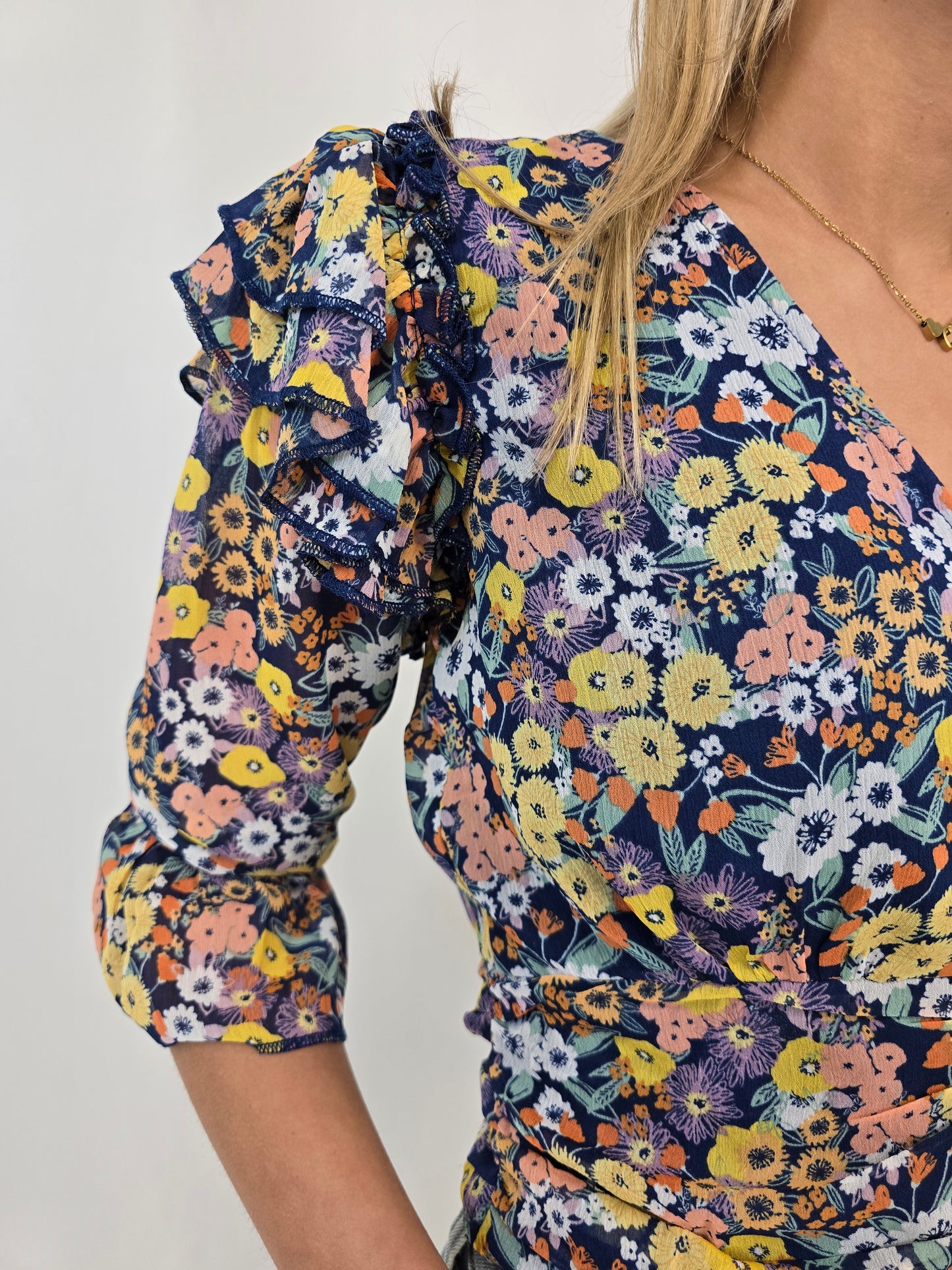 Navy Smocked Top - SALE