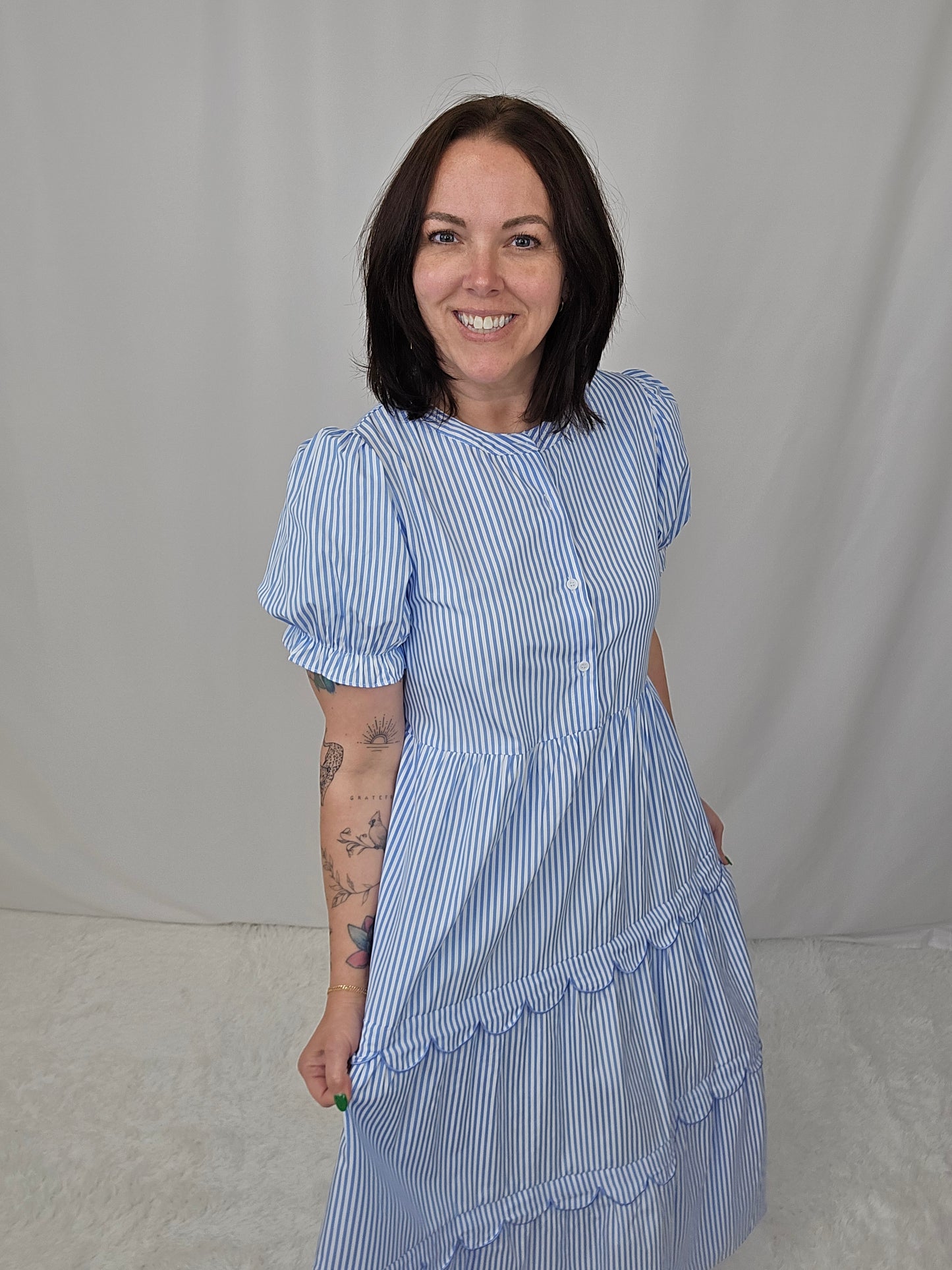 Barb Blue Stripe Dress