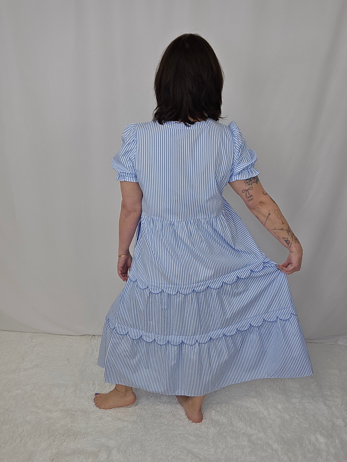 Barb Blue Stripe Dress