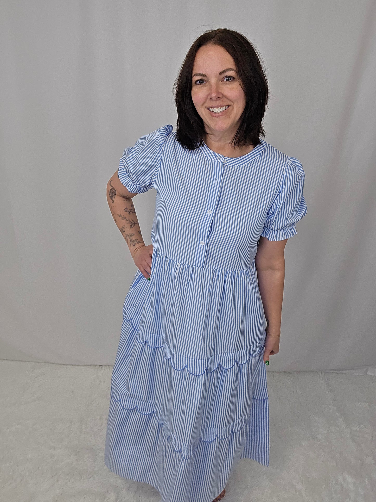 Barb Blue Stripe Dress