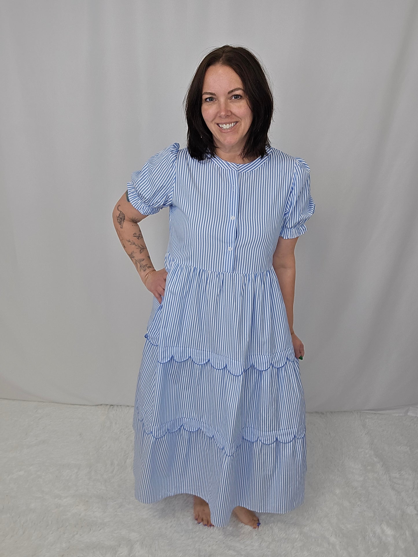 Barb Blue Stripe Dress