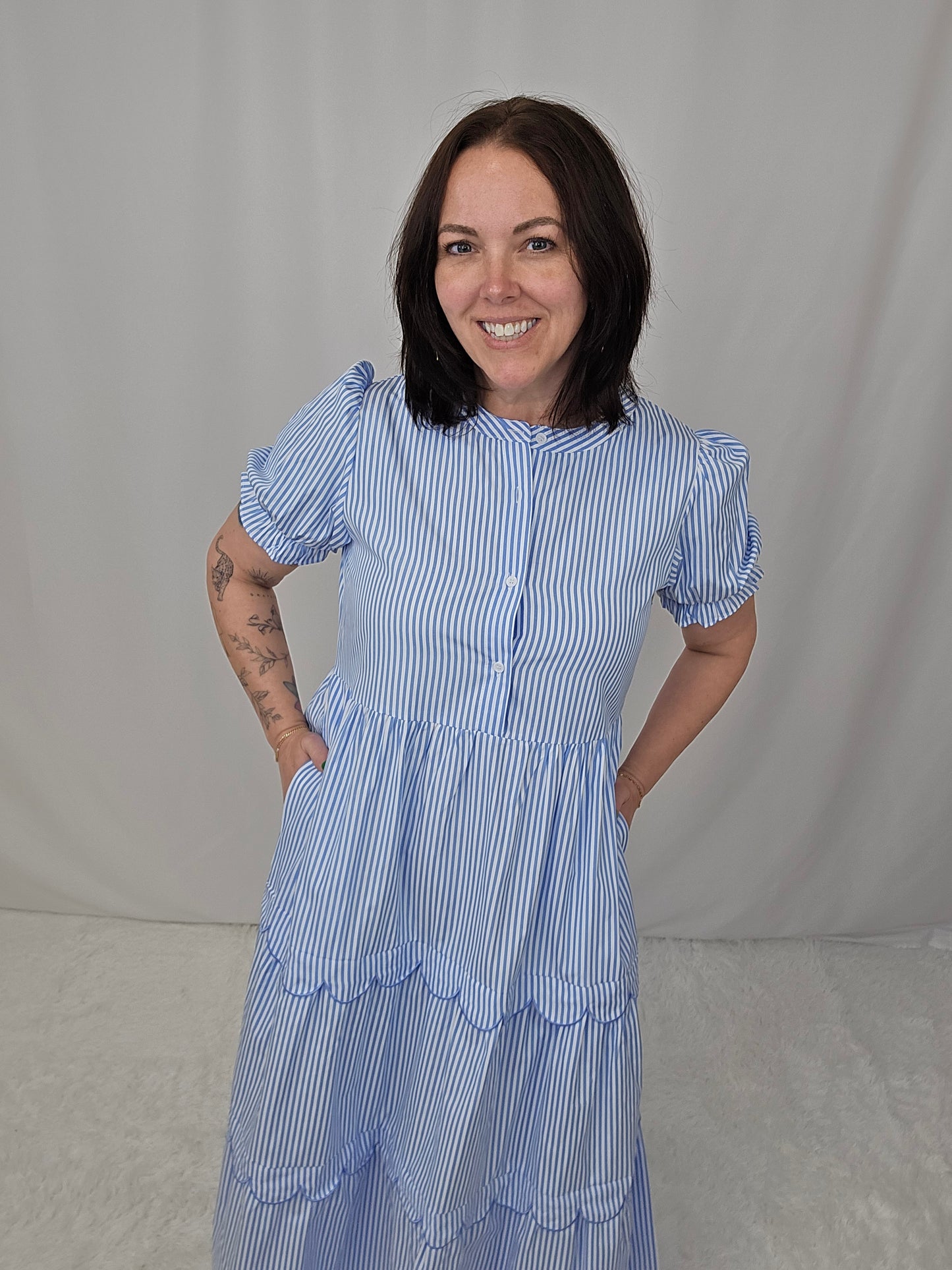 Barb Blue Stripe Dress
