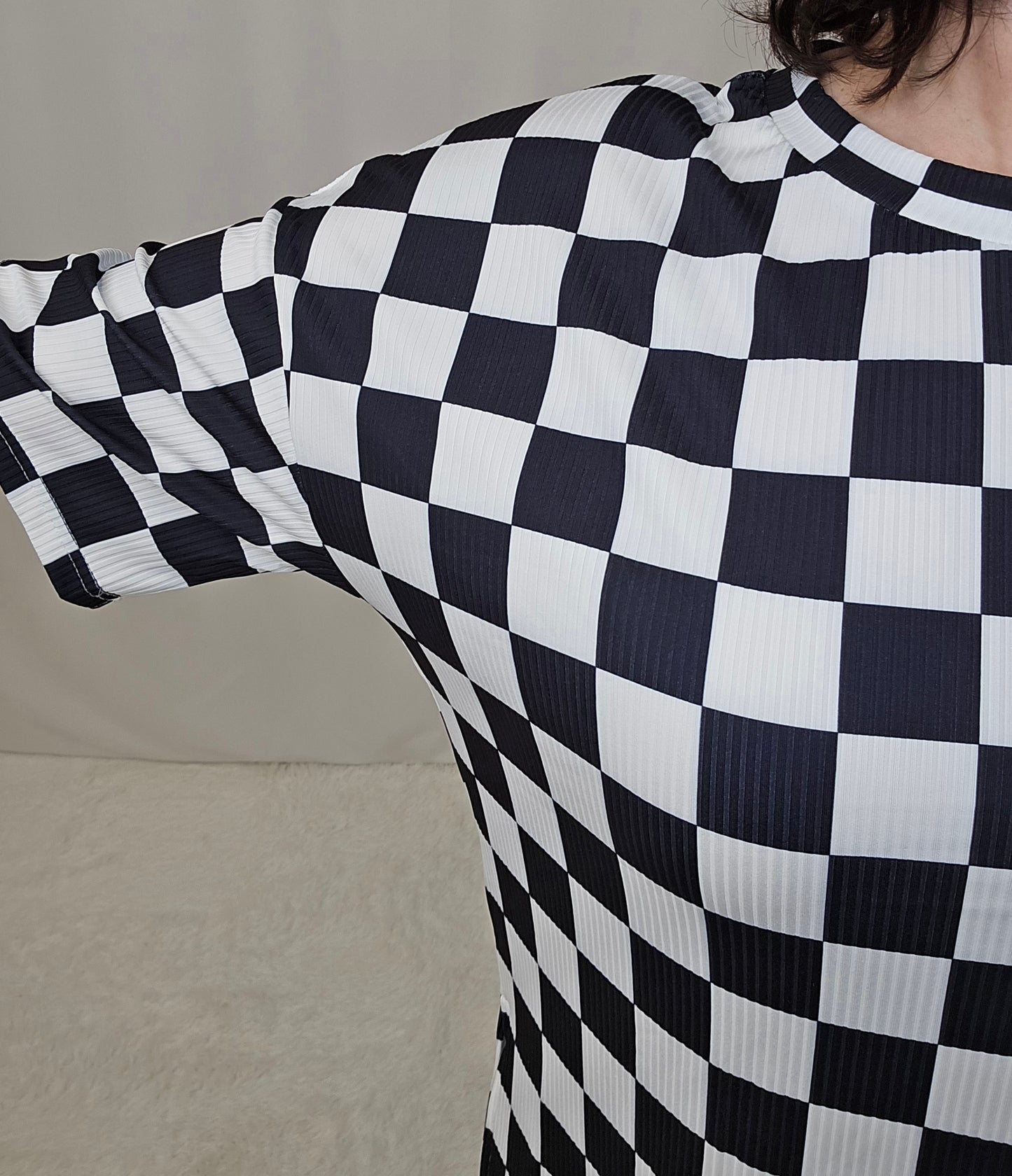 Black Checkered Pant SET