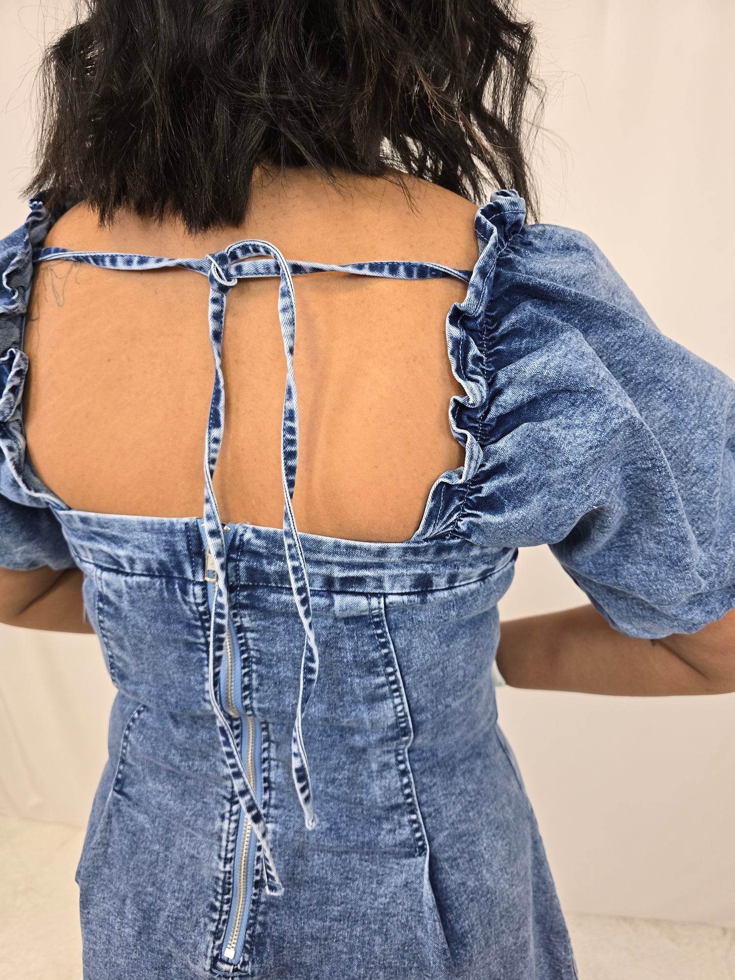 Presley Puff Sleeve Denim Dress