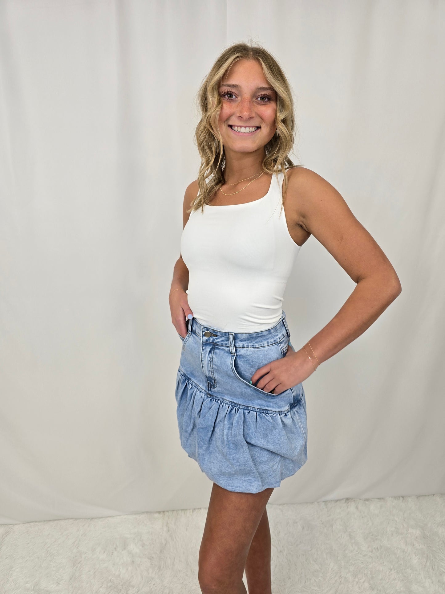 Bree Bubble Denim Skirt