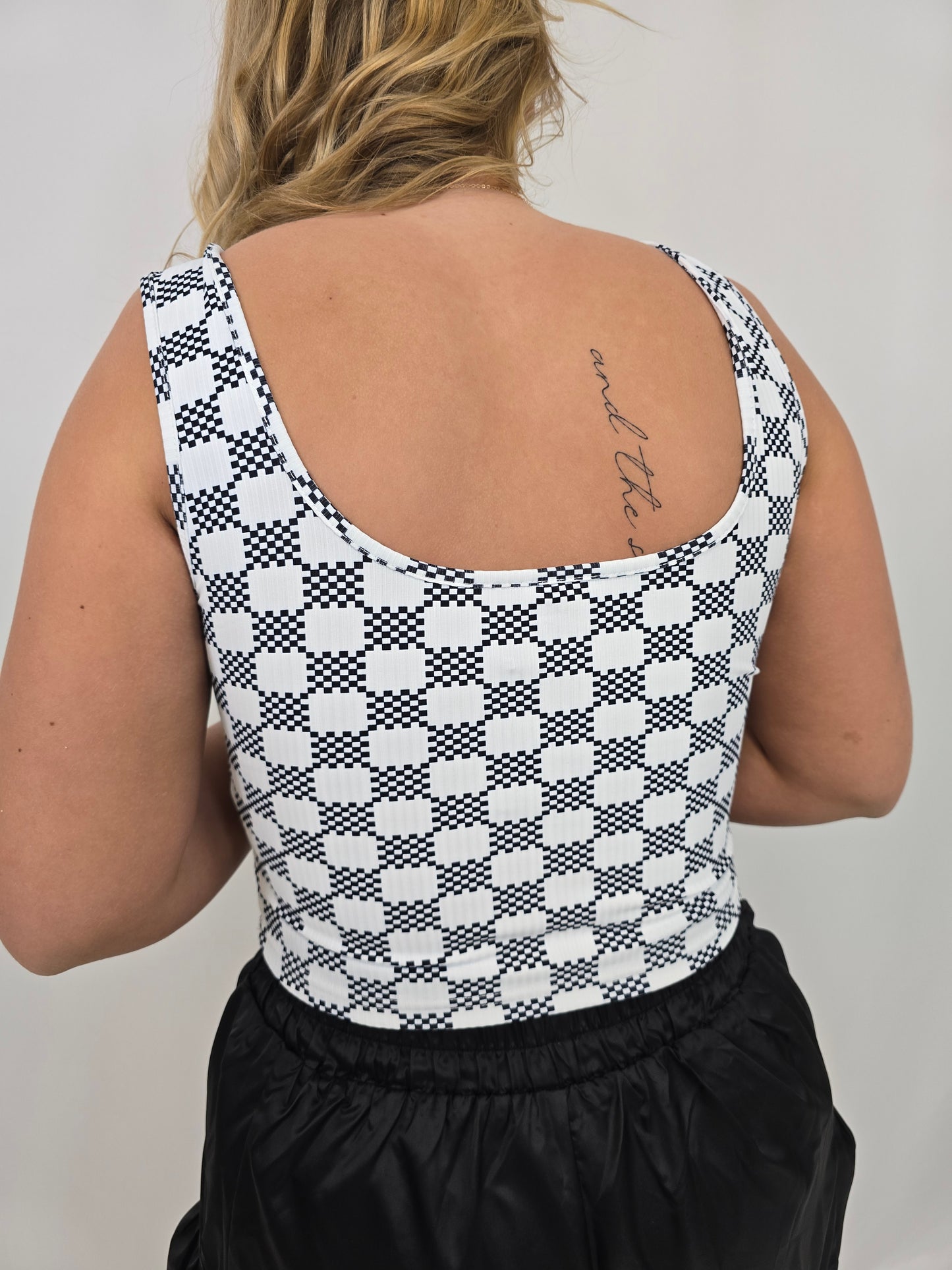 Checkered Crop Tank - SALE