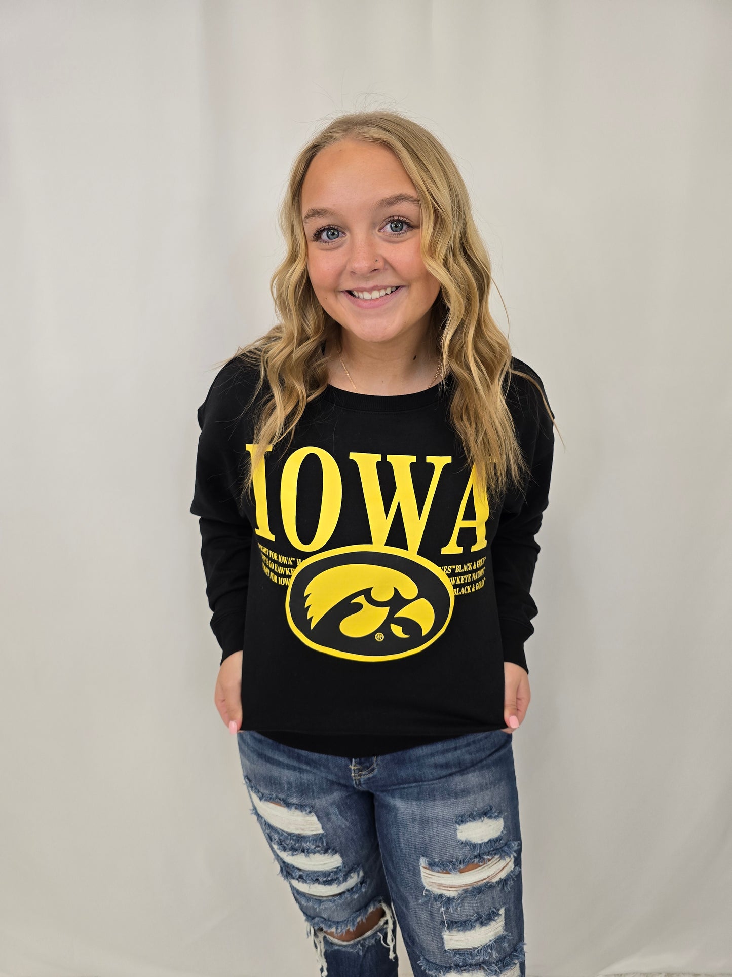 Black Iowa Crewneck