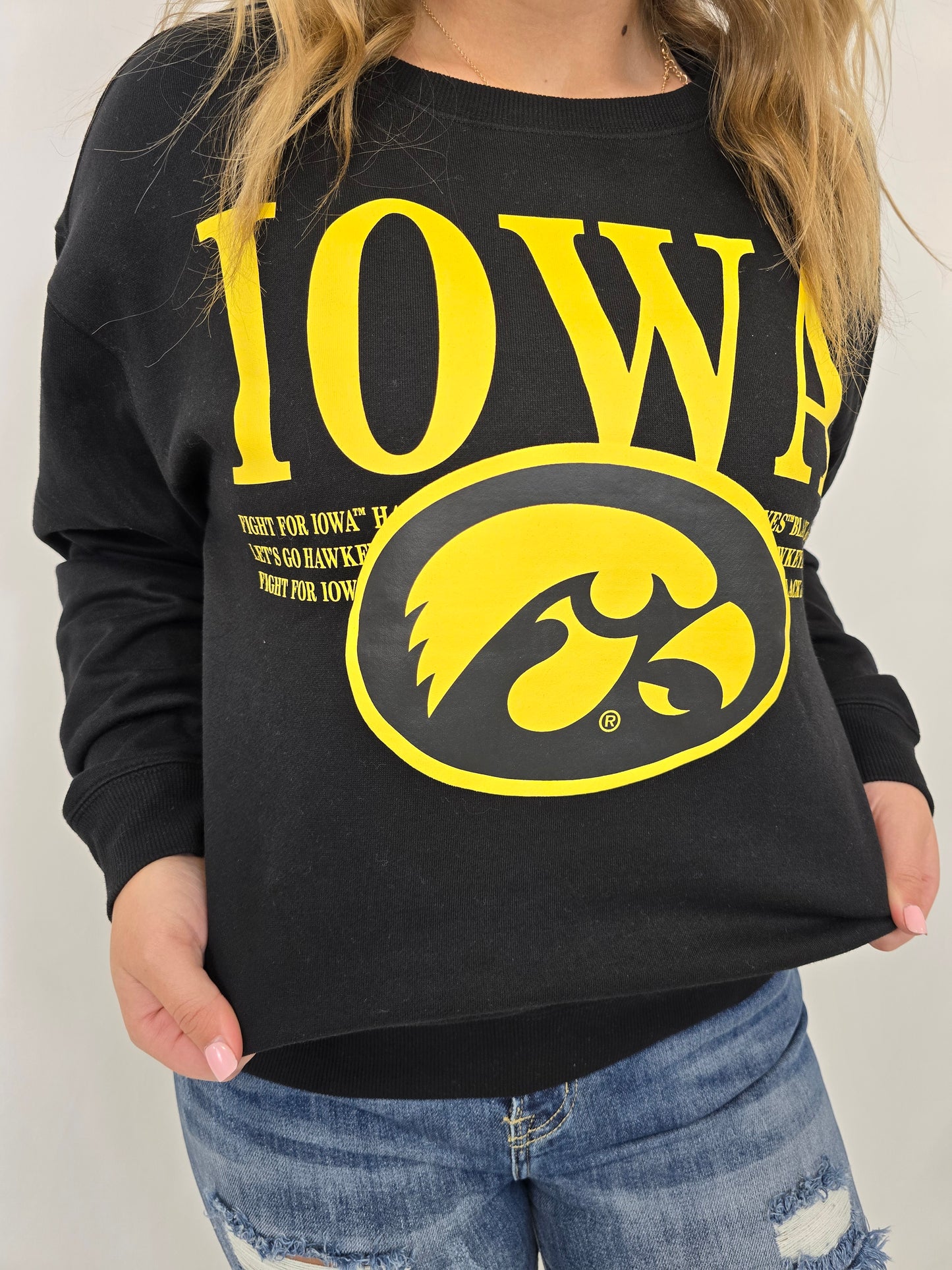 Black Iowa Crewneck