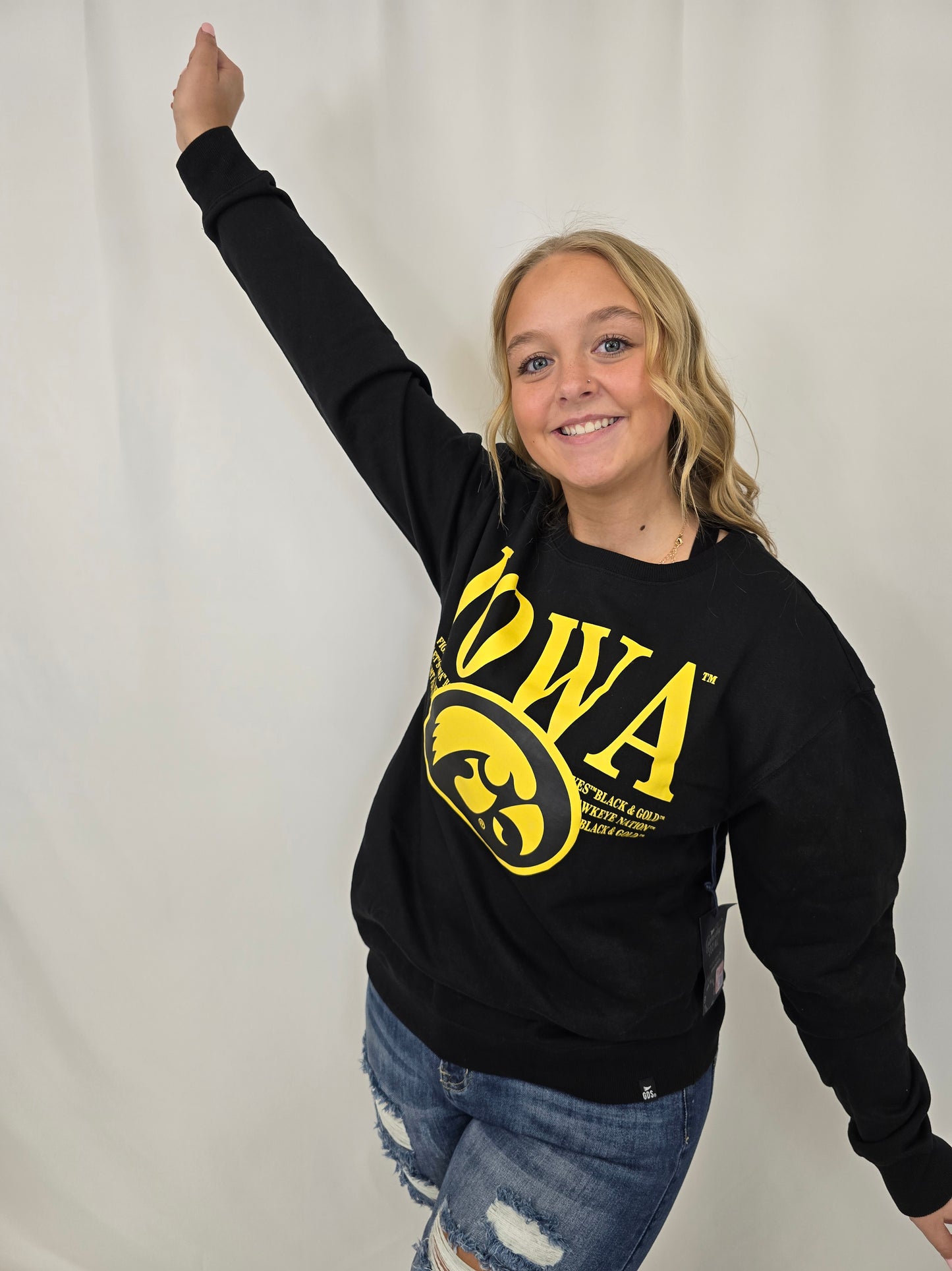 Black Iowa Crewneck