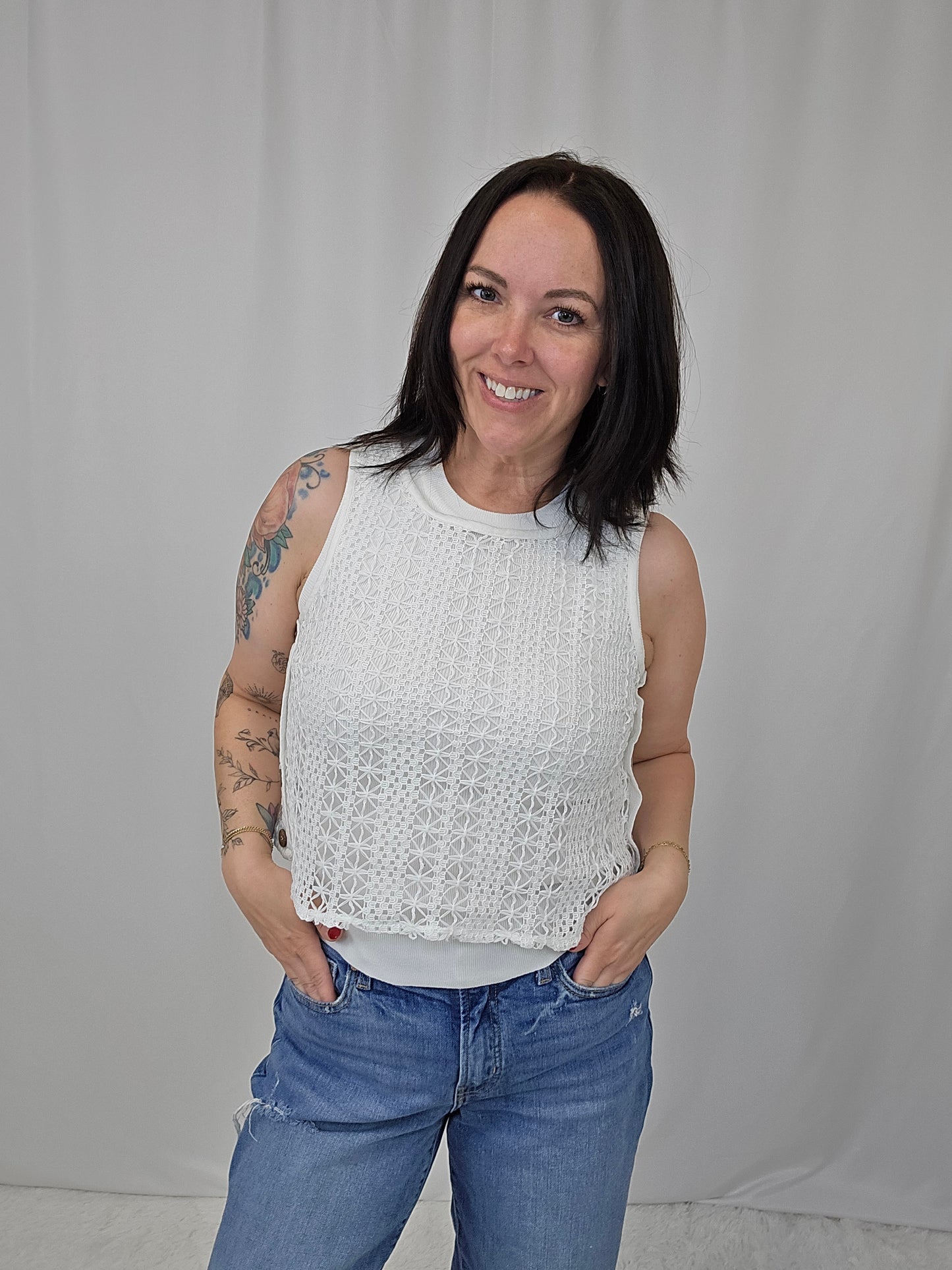 Celeste Crochet Button Tank - SALE