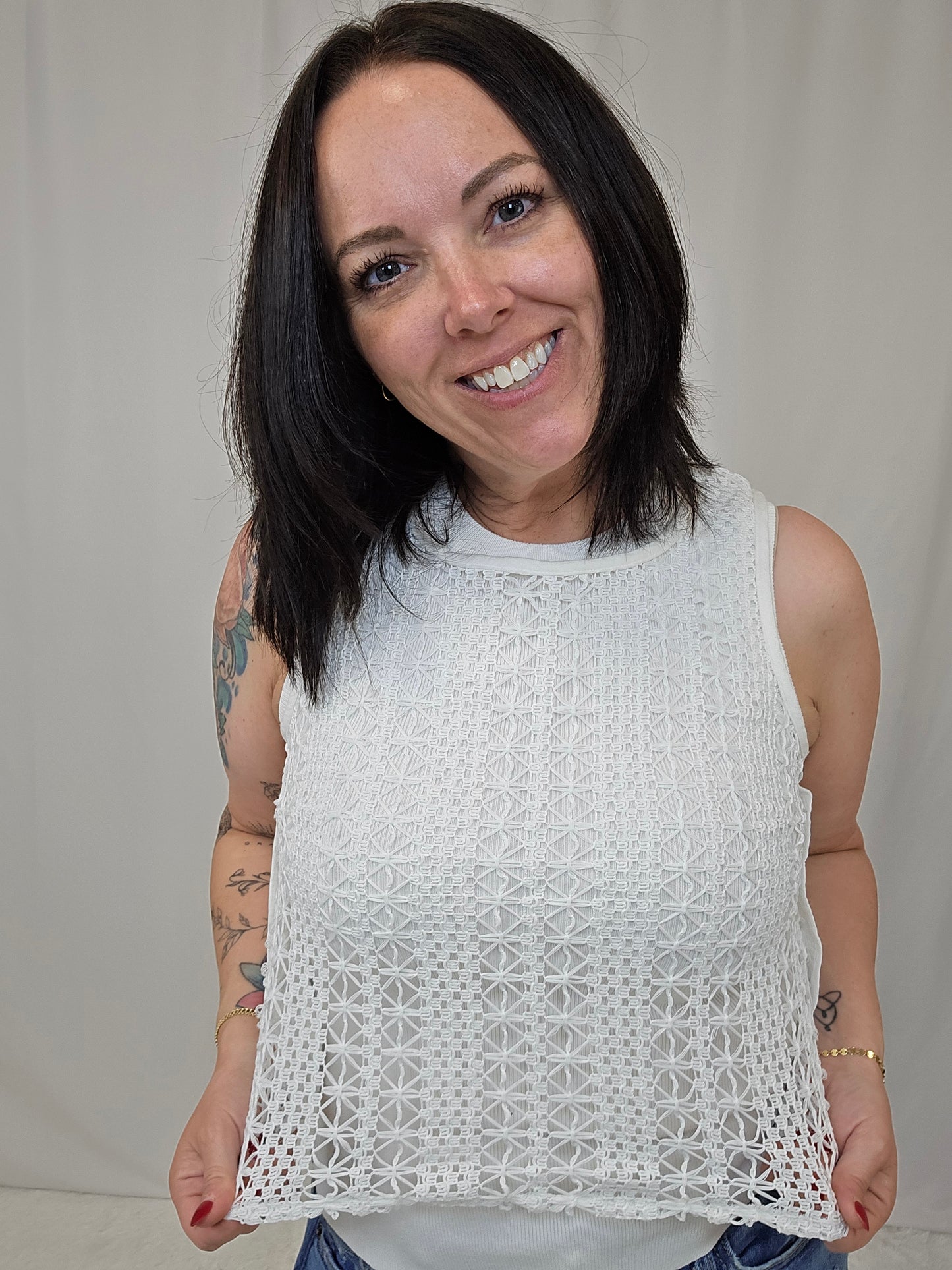 Celeste Crochet Button Tank - SALE