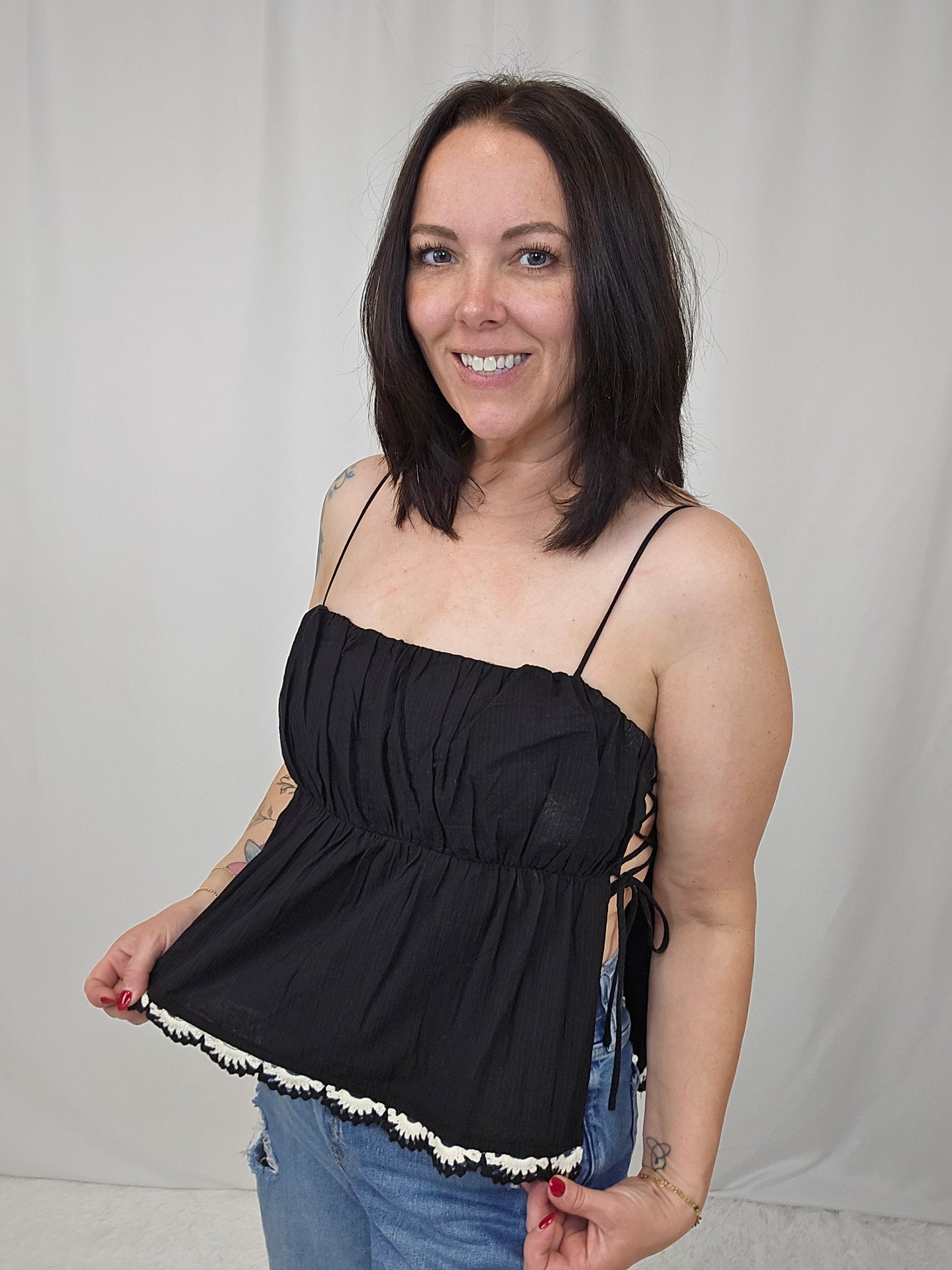 Lillian Lace Tie Tank - SALE